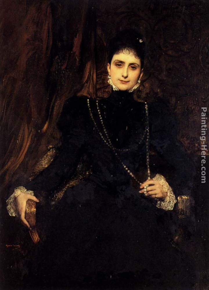 Portrait Of Mme M. S. Derviz painting - Benjamin Jean Joseph Constant Portrait Of Mme M. S. Derviz art painting